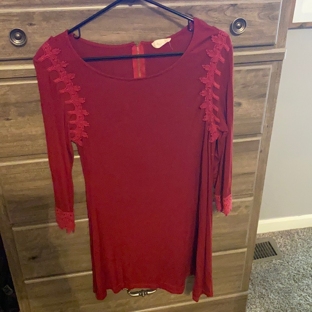 Embroidered Dress with back zipper